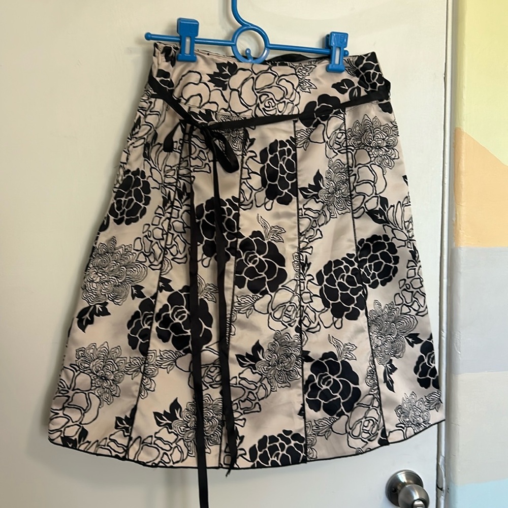 Satin Panel A-line Skirt